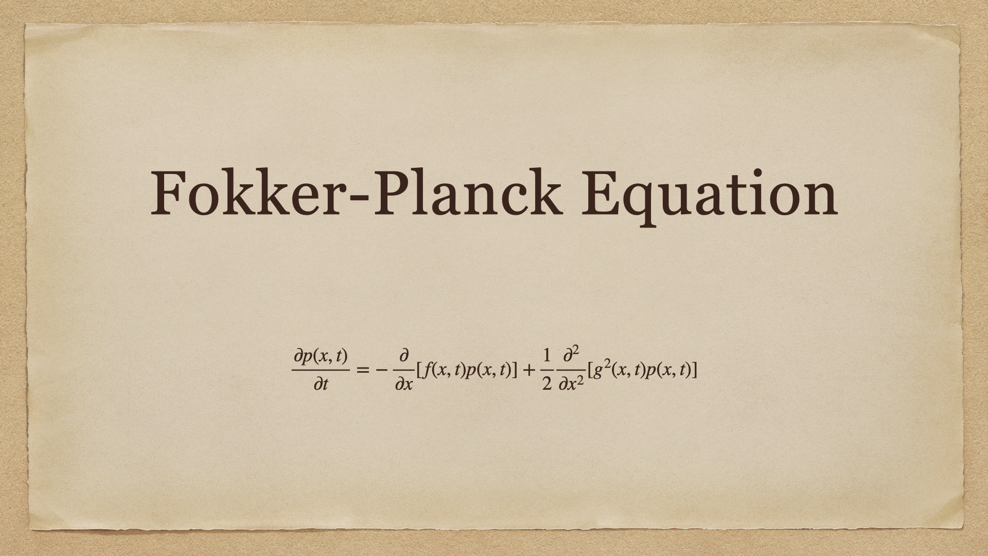 Fokker-Planck Equation