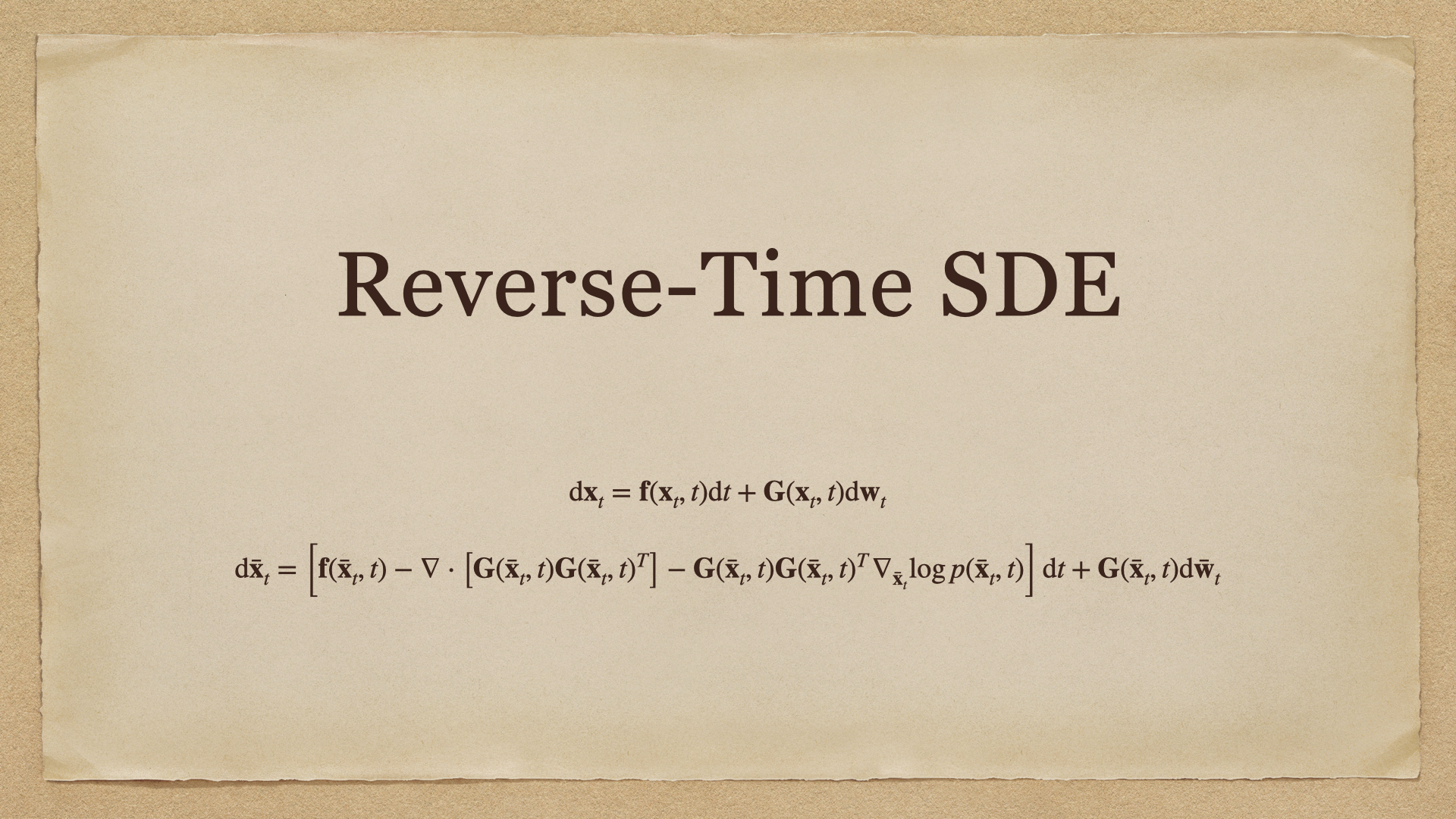 Reverse-Time SDE